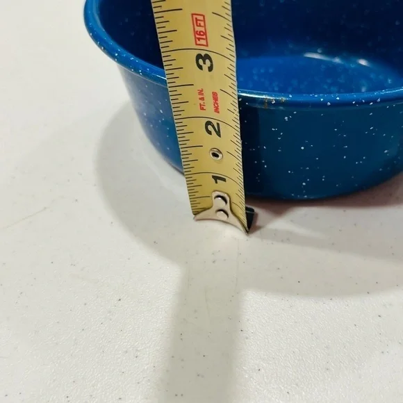 Vintage Enamelware Sauce Pan Blue White Speckle 1 Qt Primitive Camping Farmhouse - Picture 7 of 7